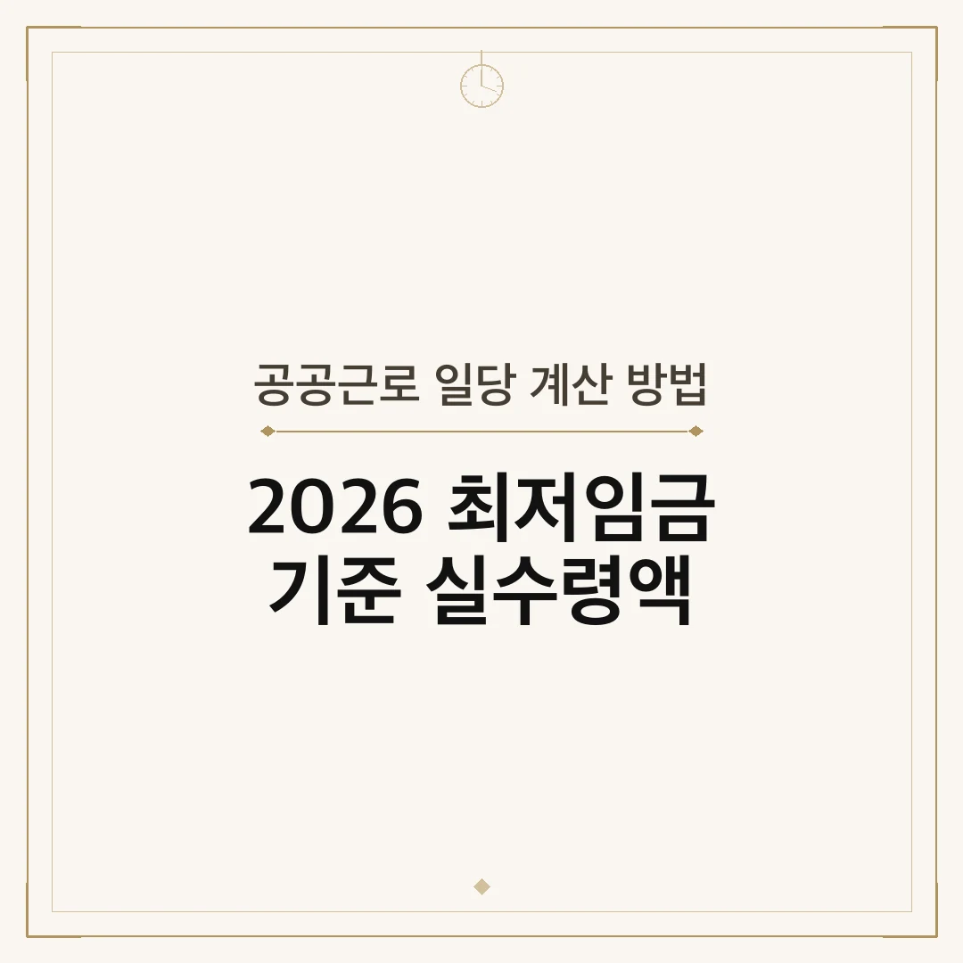공공근로 일당 계산 방법