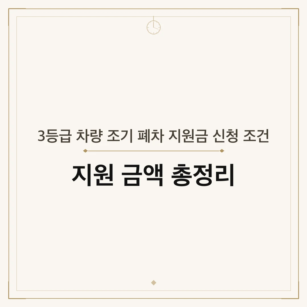 3등급 차량 조기 폐차 지원금 신청 조건