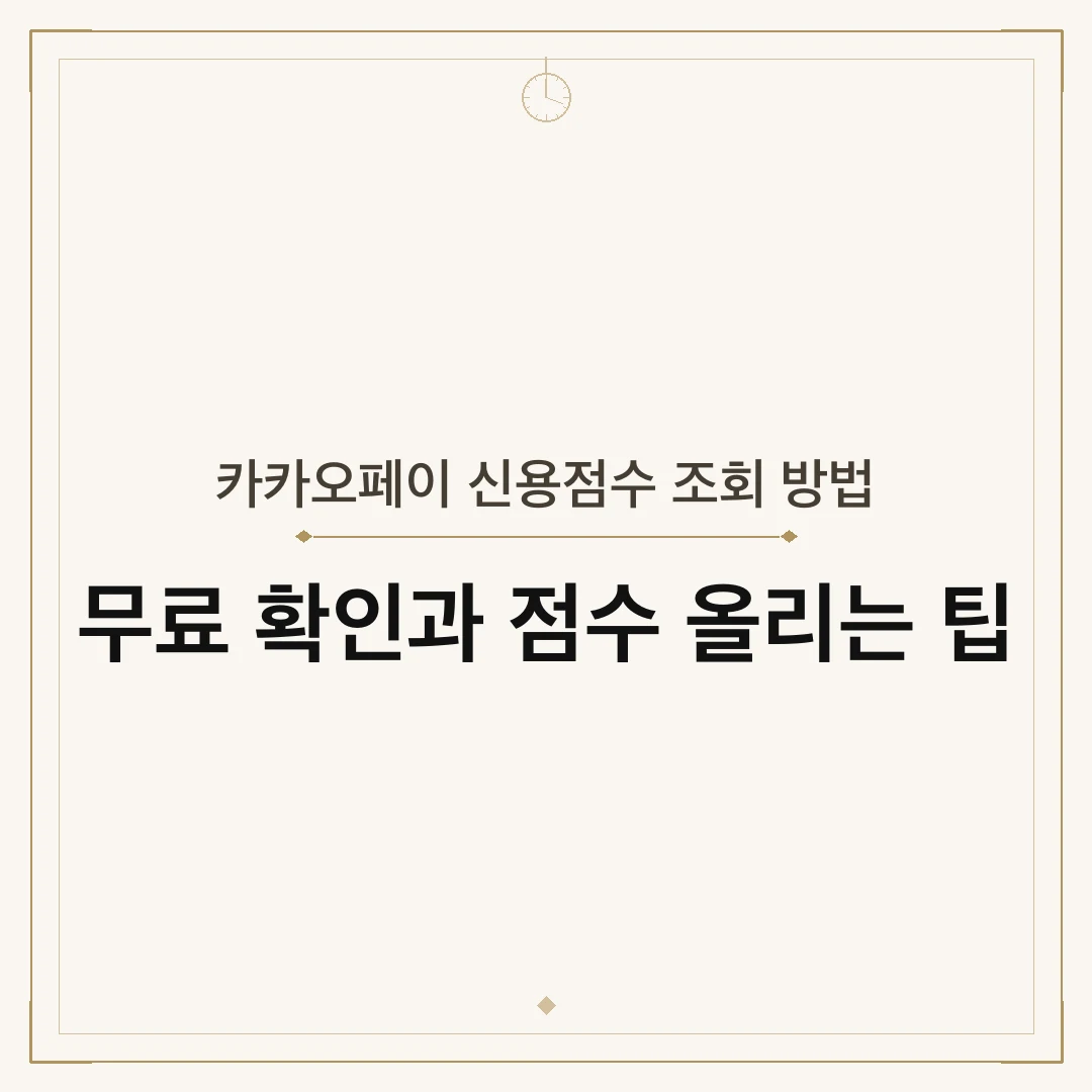 카카오페이 신용점수 조회 방법