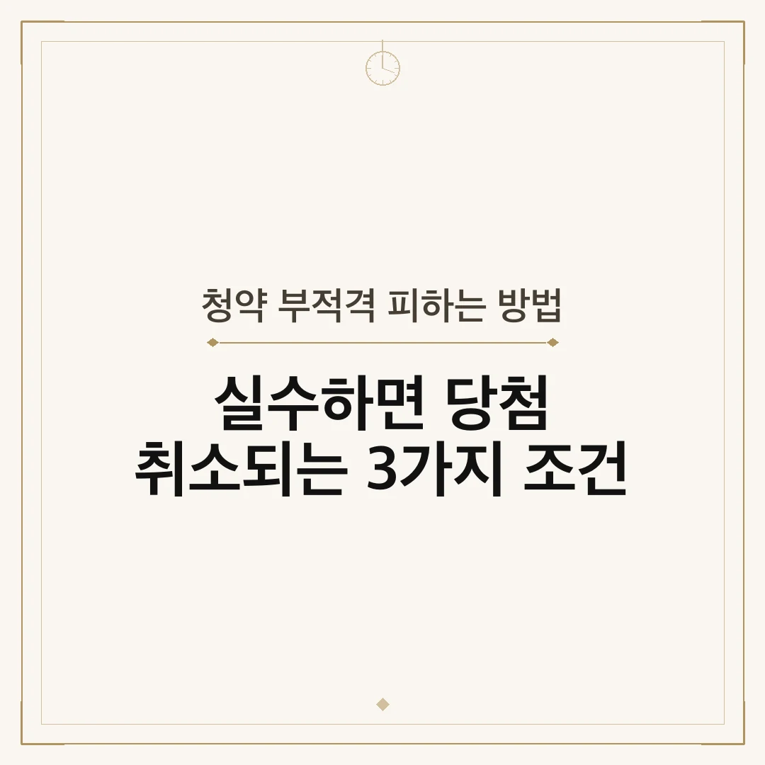 청약 부적격 피하는 방법
