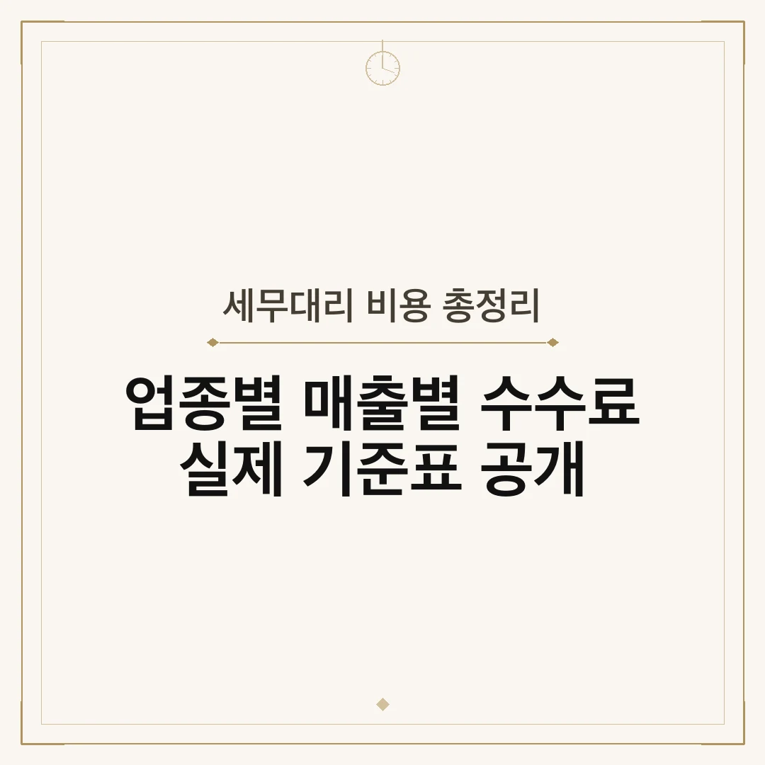 세무대리 비용 총정리
