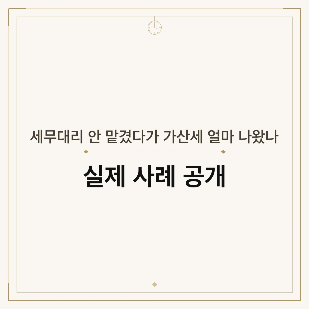 세무대리 안 맡겼다가 가산세 얼마 나왔나