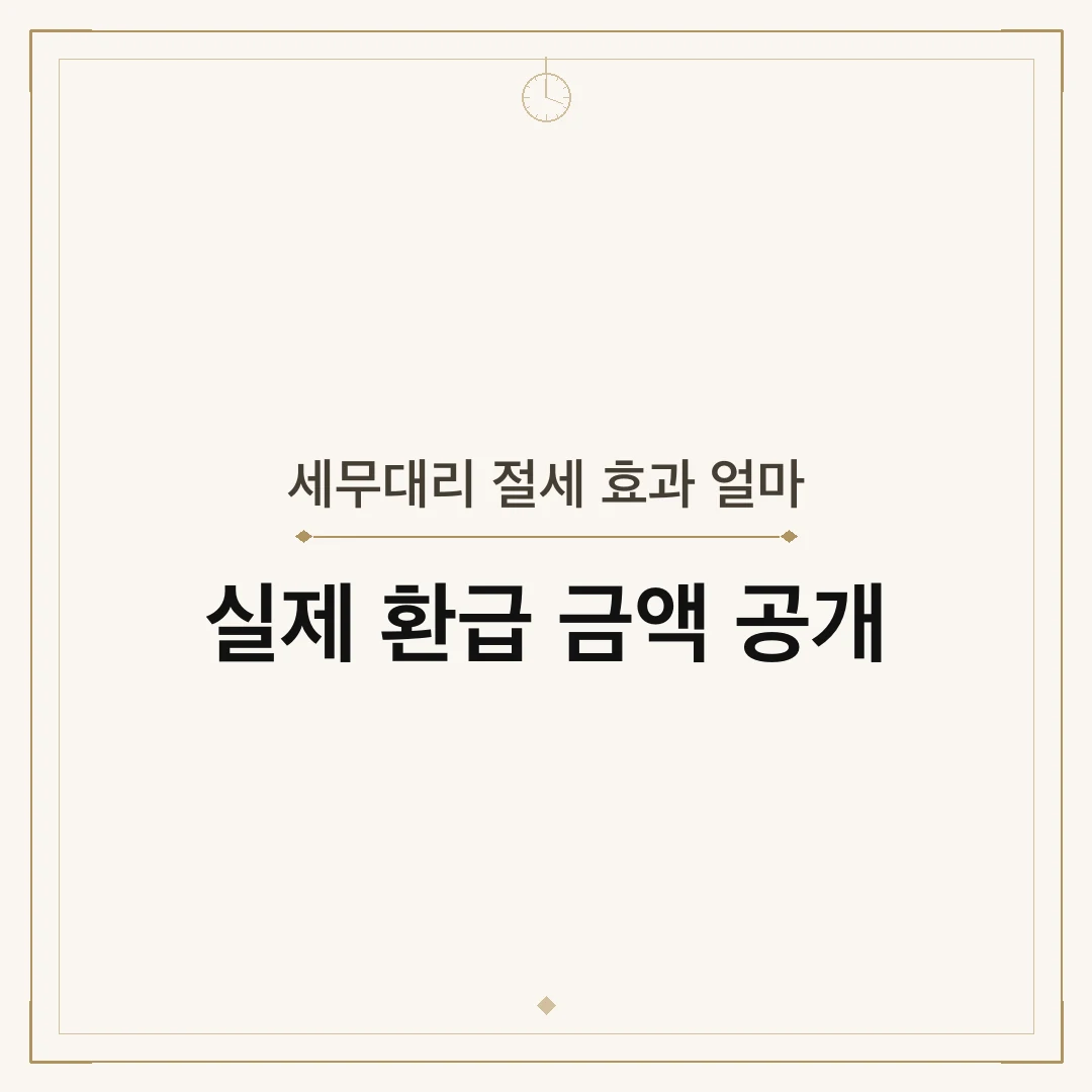 세무대리 절세 효과 얼마