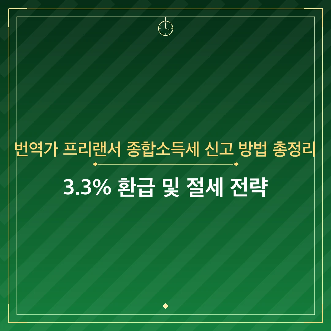 번역가 프리랜서 종합소득세 신고 방법 총정리