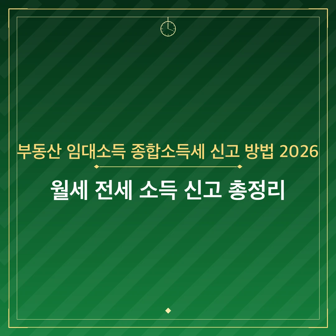 부동산 임대소득 종합소득세 신고 방법 2026
