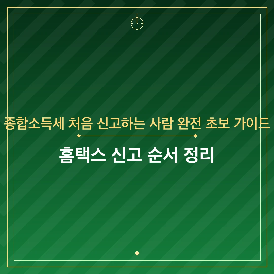 종합소득세 처음 신고하는 사람 완전 초보 가이드