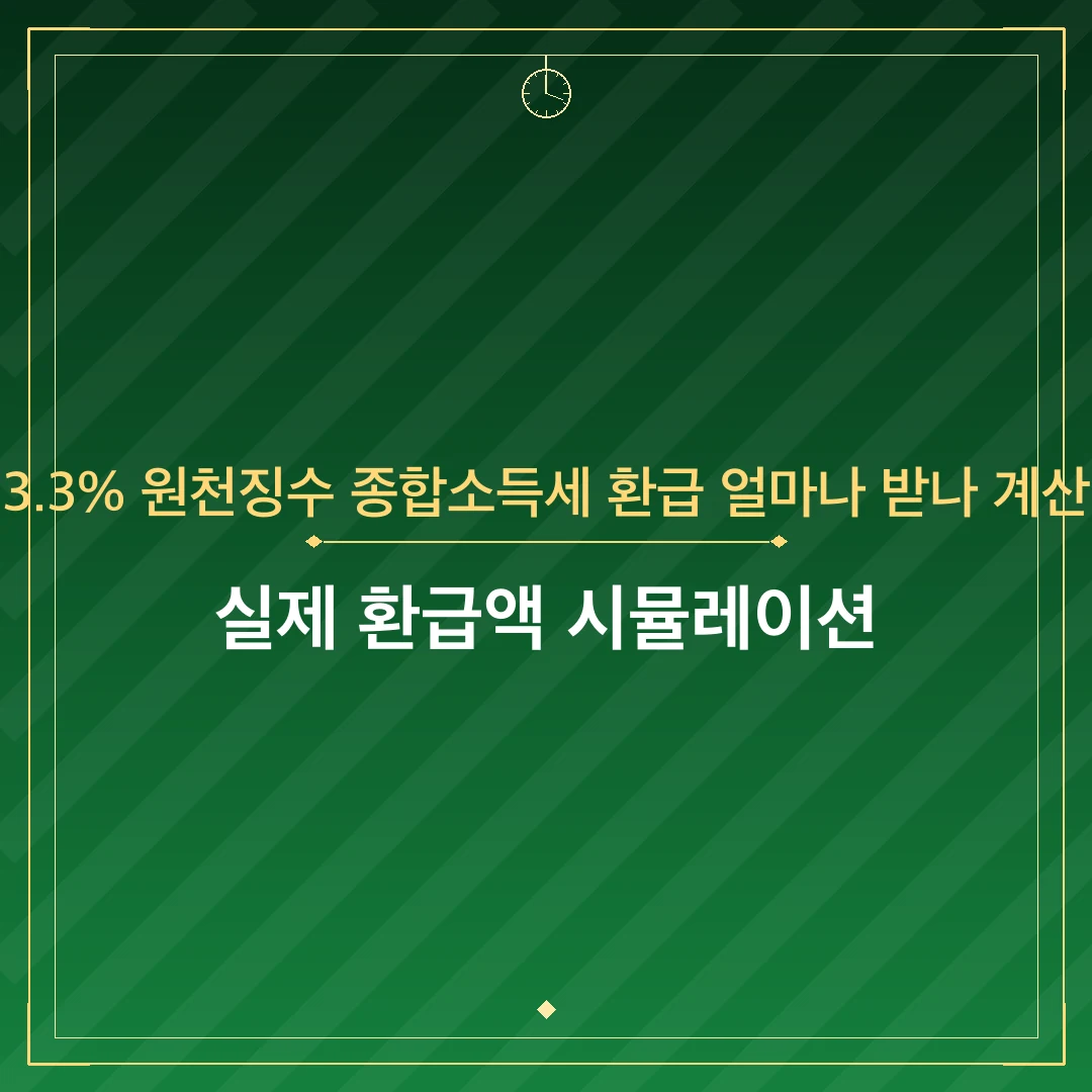 3.3% 원천징수 종합소득세 환급 얼마나 받나 계산