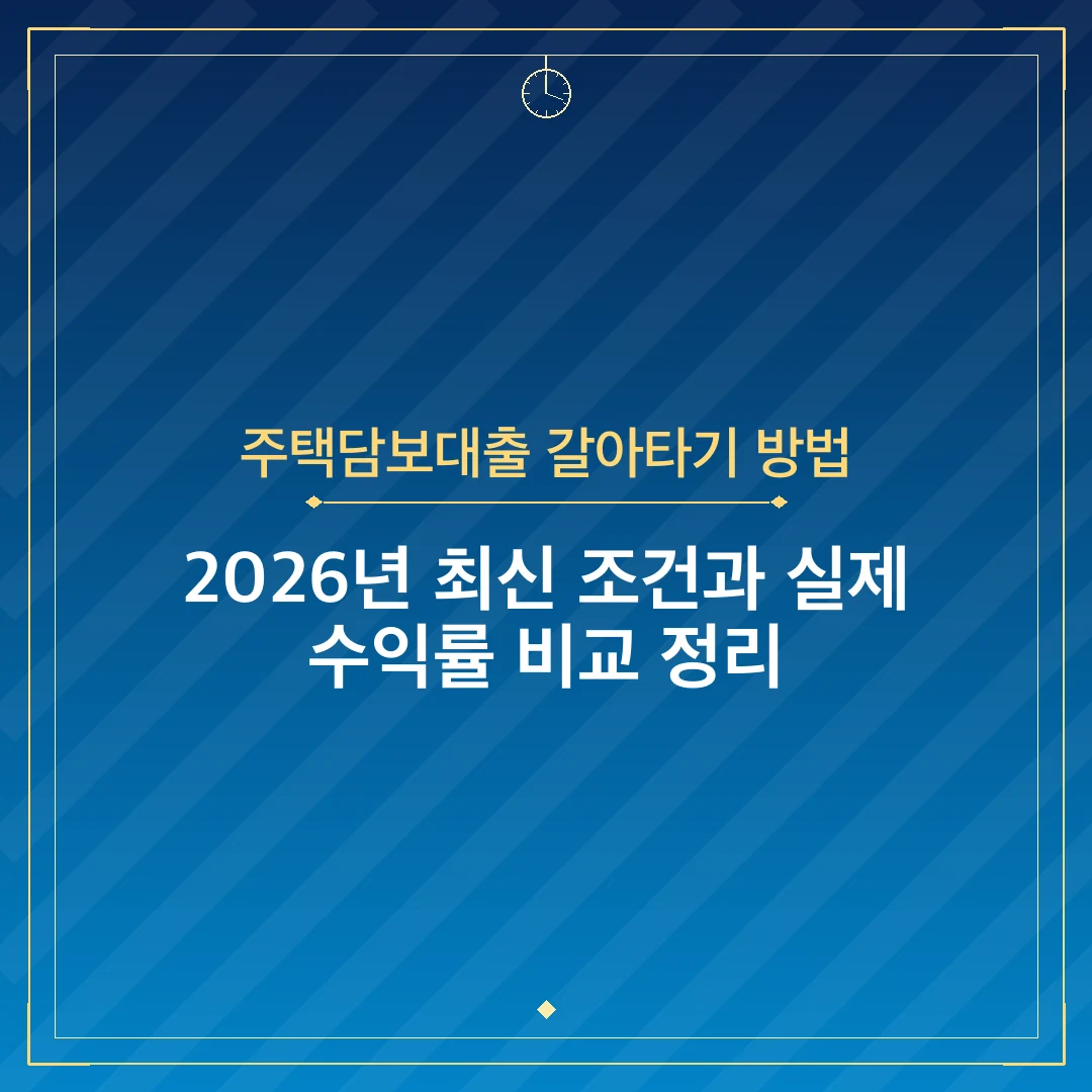 주택담보대출 갈아타기 방법