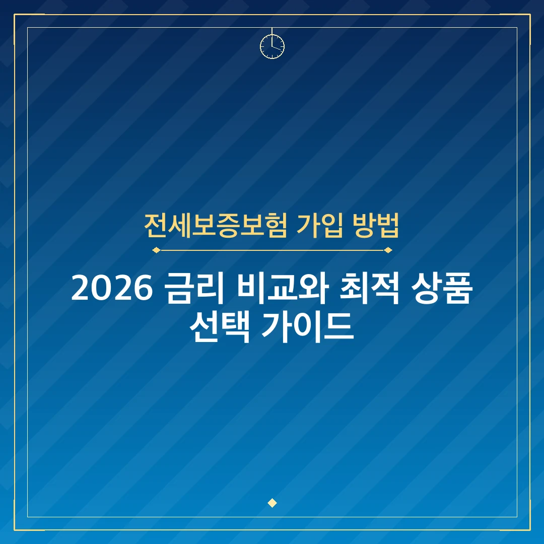 전세보증보험 가입 방법
