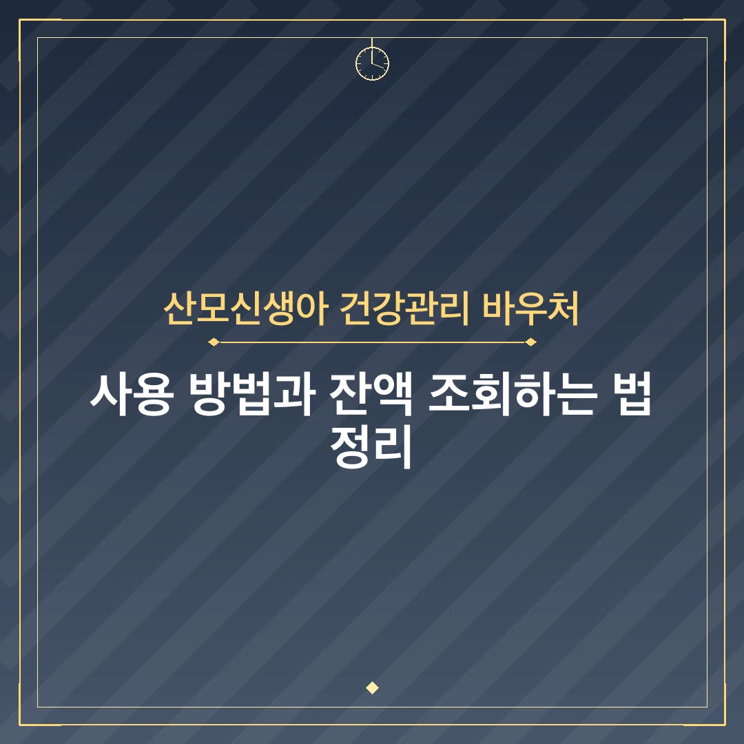산모신생아 건강관리 바우처