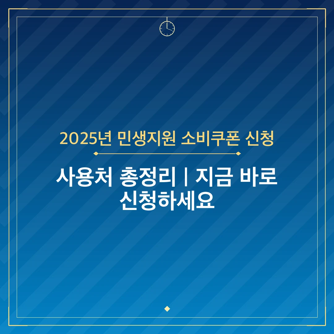 2025년 민생지원 소비쿠폰 신청
